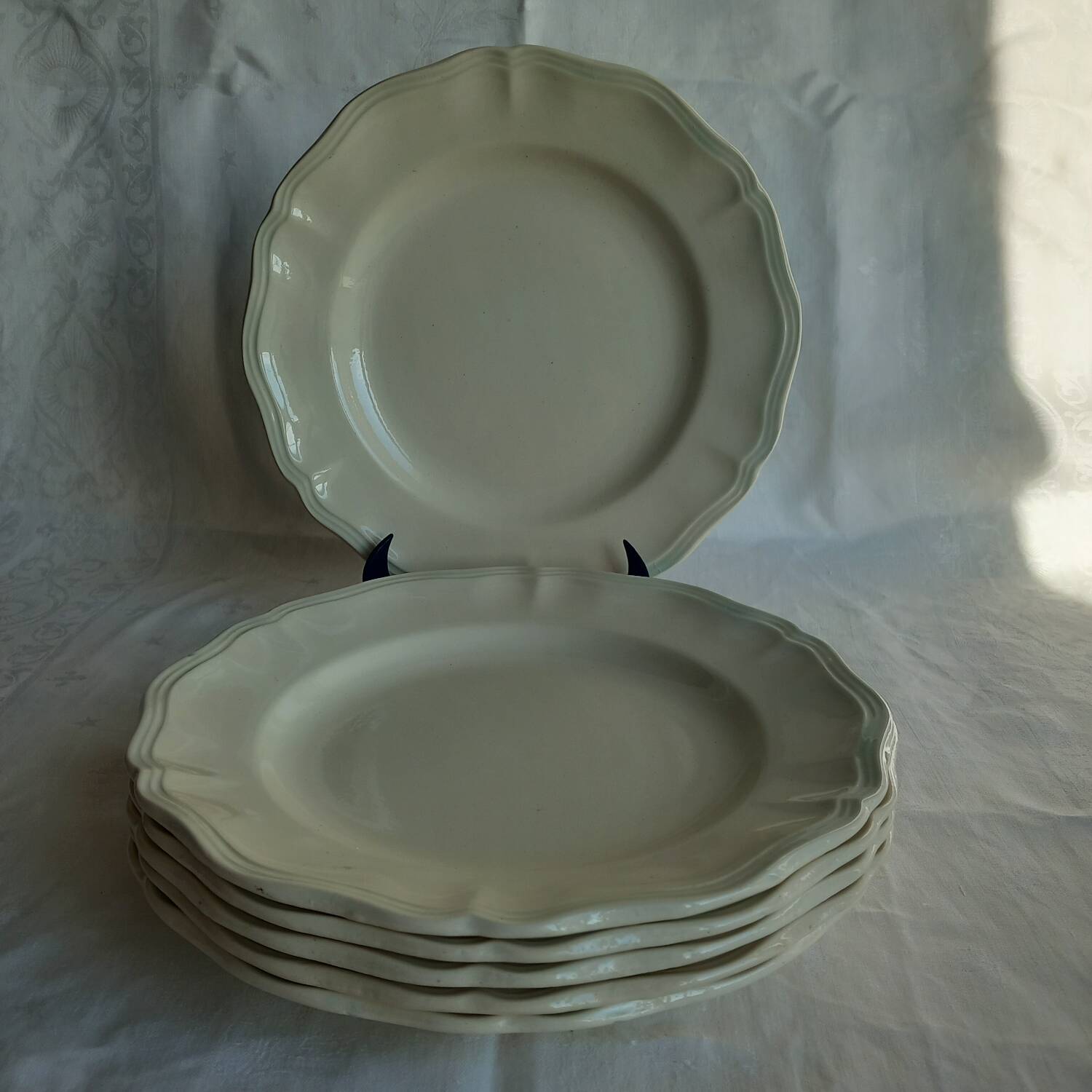 Sarreguemines Ivory Plates