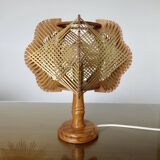 Scandinavian wire and wood lamp from the 60s and 70s