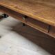 Antique solid oak bistro restaurant table, 1900s -1m53