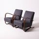 Pair of H-269 Jindrich Halabala lounge chairs, Czechoslovakia, circa 1950