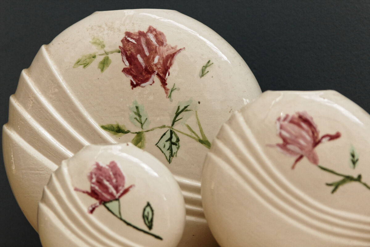 Series of 3 art deco vases