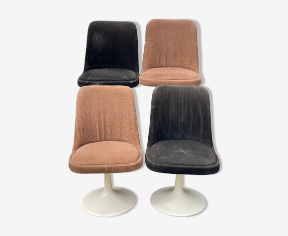 Ensemble de 4 chaises tulip base space age