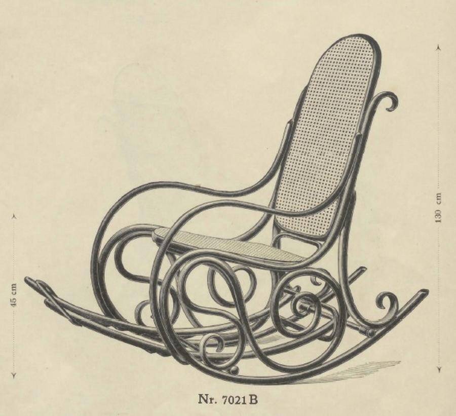 Grand fauteuil à bascule Thonet no.7021B