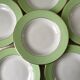 Lot de 6 assiettes creuses vert pastel nid d'abeille Moulin des Loups / L'Amandinoise années 50