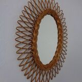 Italian rattan mirror, 1960s