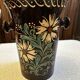 Antique white wine cooler in glazed ceramic – flora decoration