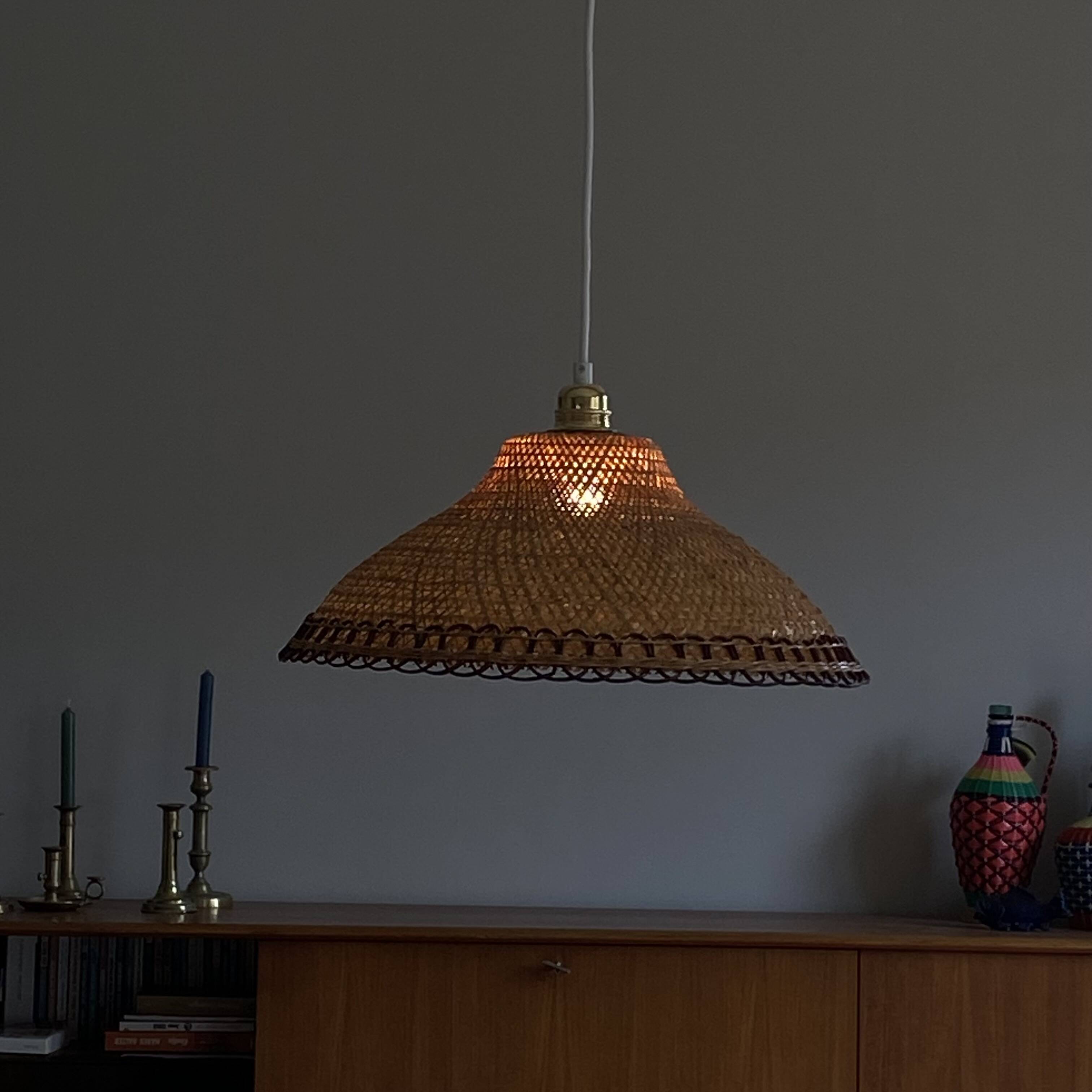 Vintage rattan chandelier pendant light decoration
