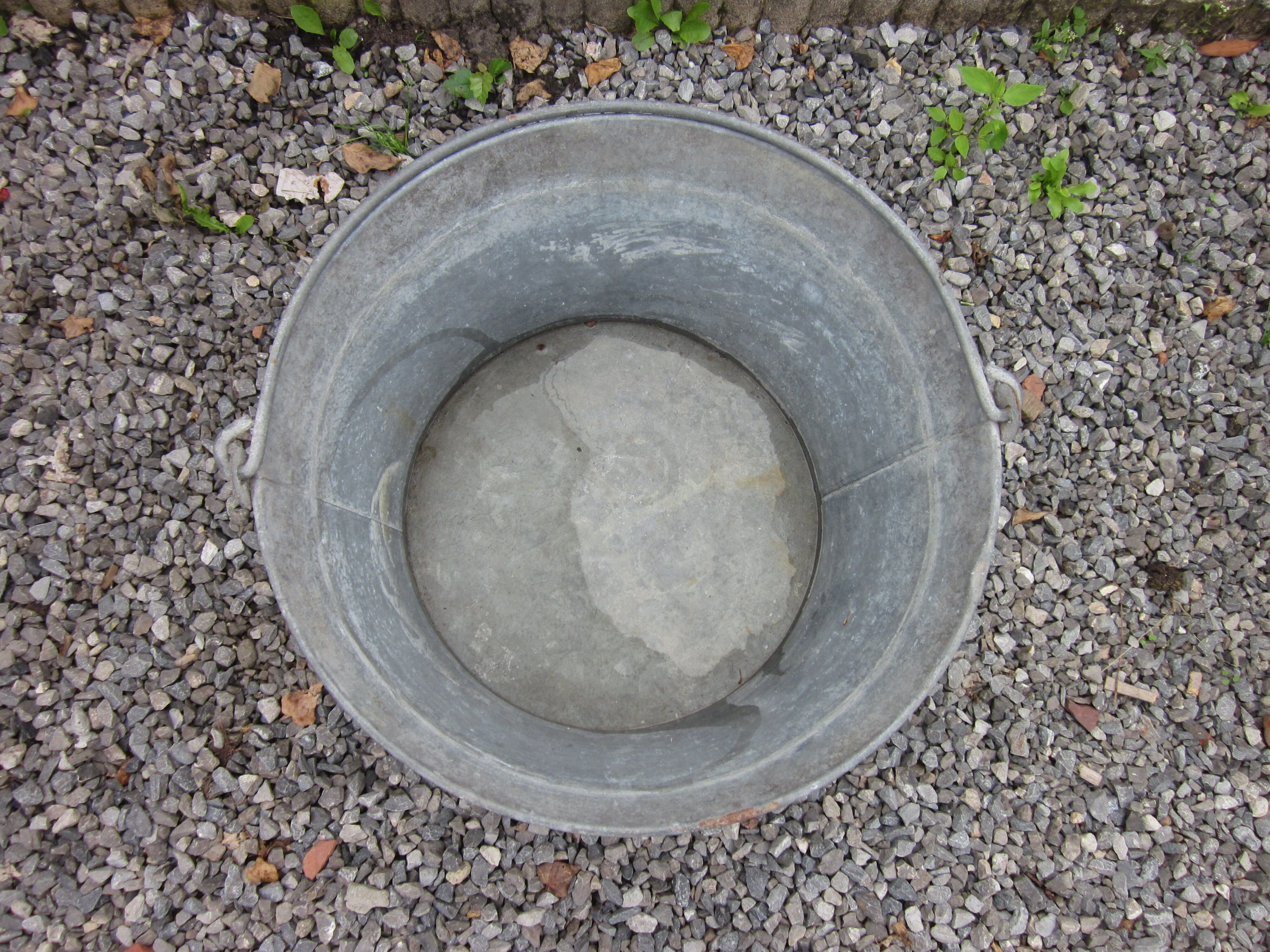 Old zinc cauldron