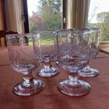 Set of 5 pink bubble glasses – Biot glassware – vintage** Pretty lo