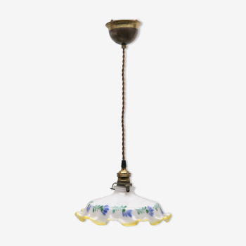 Art Deco Ceiling Lamp, Scailmont Belgium Glass Shade, 1930s