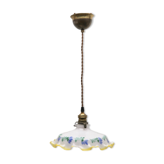 Art Deco Ceiling Lamp, Scailmont Belgium Glass Shade, 1930s