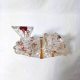 Art Deco Perfume Bottle, Pot and Tray in Transparent and Amber Glass