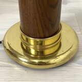 Pair of vintage 1960s lamp bases in wood and brass