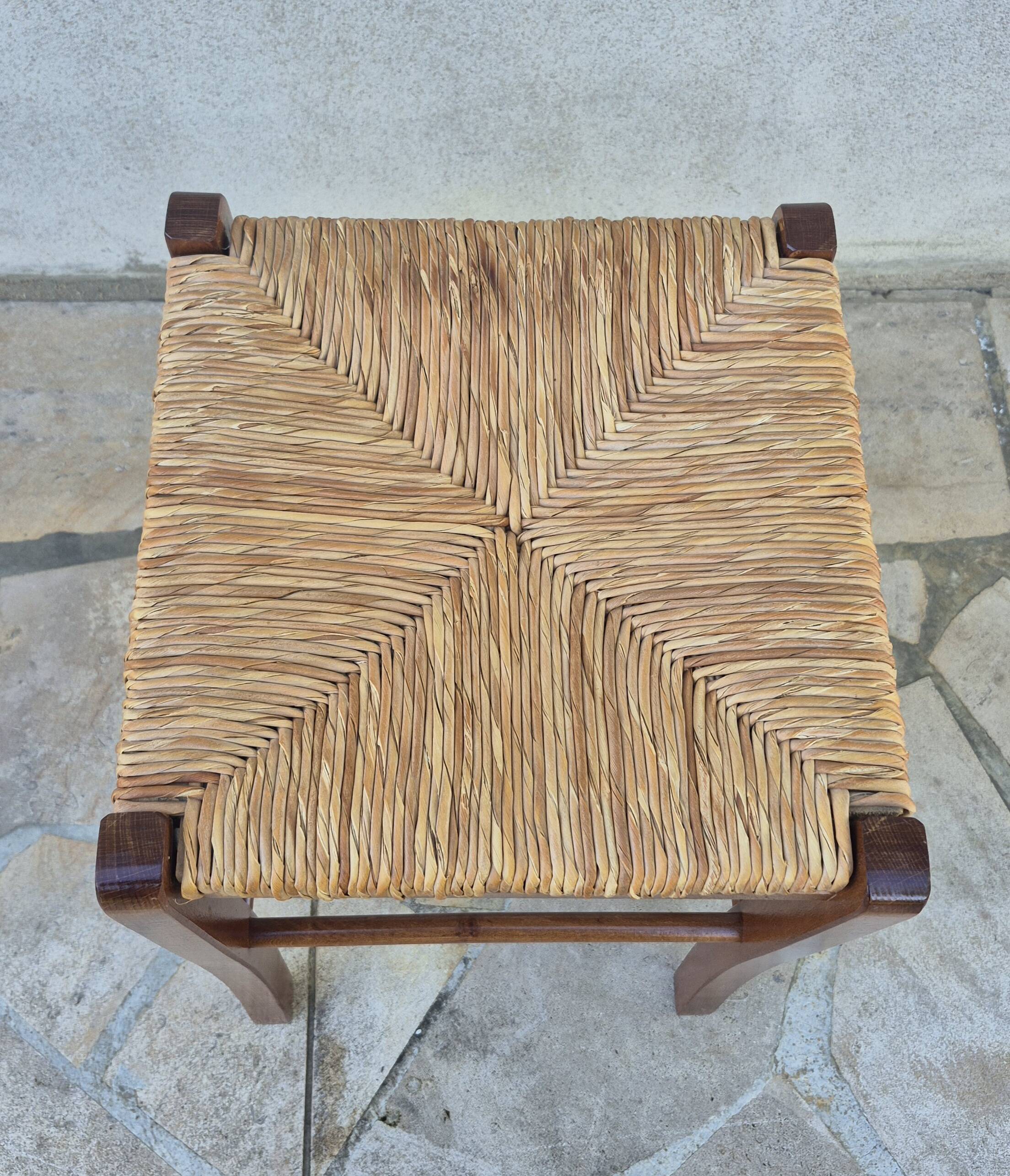 Tabouret paillé Français vintage
