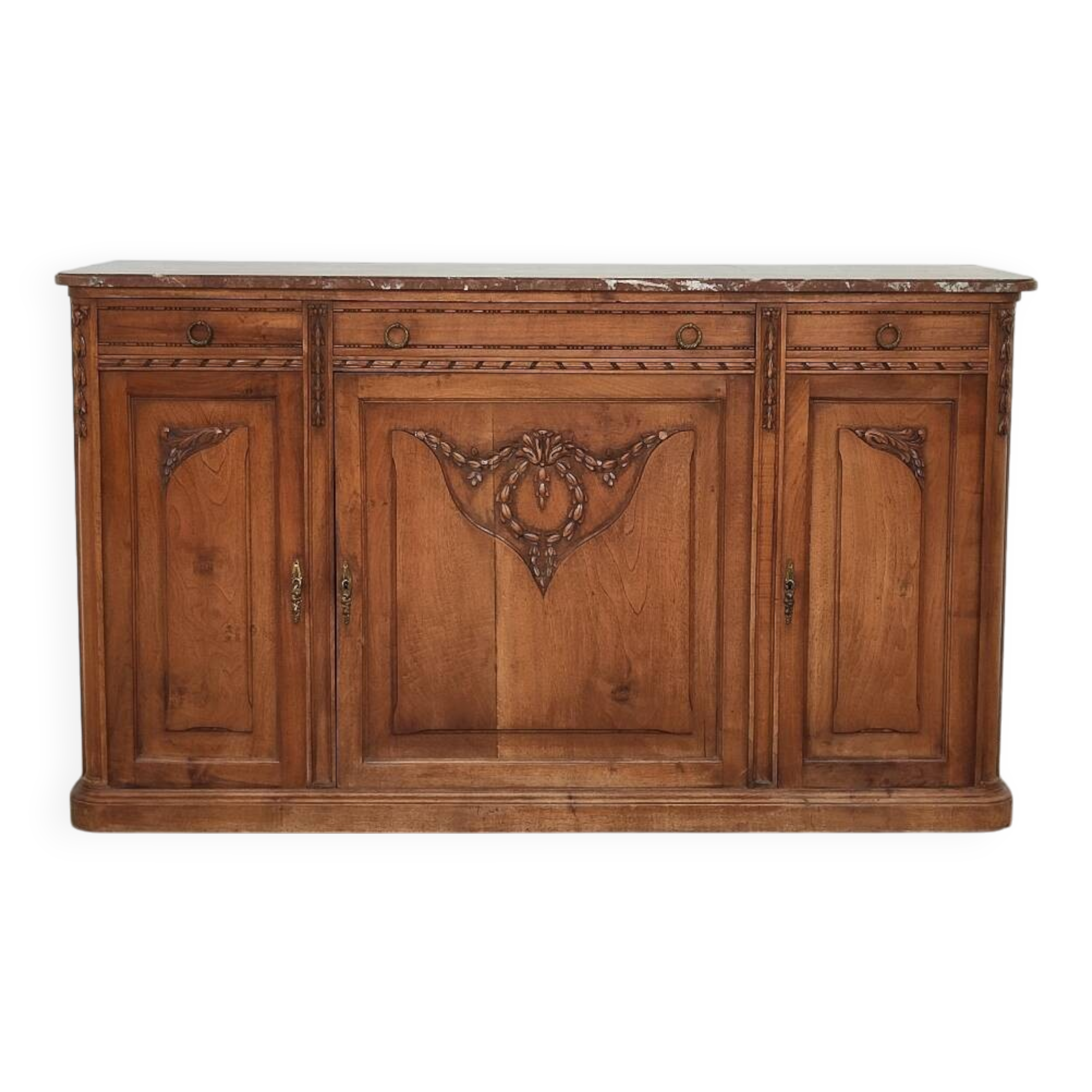 Antique Louis 16 style sideboard, marble