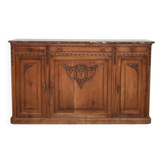 Antique Louis 16 style sideboard, marble