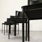 Matteo Grassi black leather dining chairs