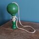Bilboquet ancien jouet en bois laqué vert