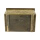 Large Repoussé Chest Coal Fireplace Brass Wood Early 20th Century