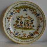 DECORATIVE PLATE FAIENCE MARTRES TOLOSANE MOUSTIERS