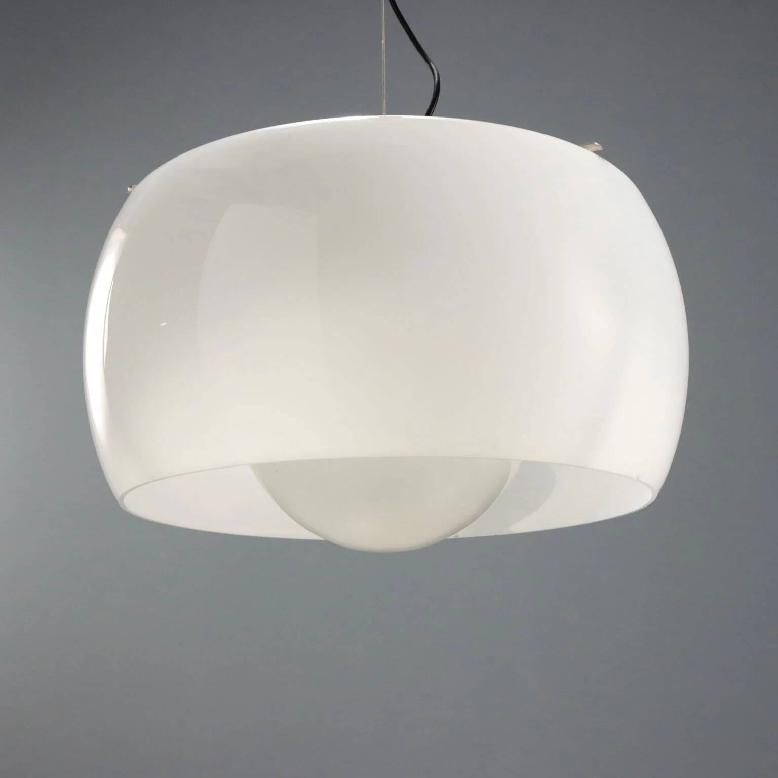 Suspension Artemide Clinio vintage en métal et verre design 1960s