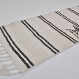 Vintage White Antique Hemp Kilim Runner sku3885