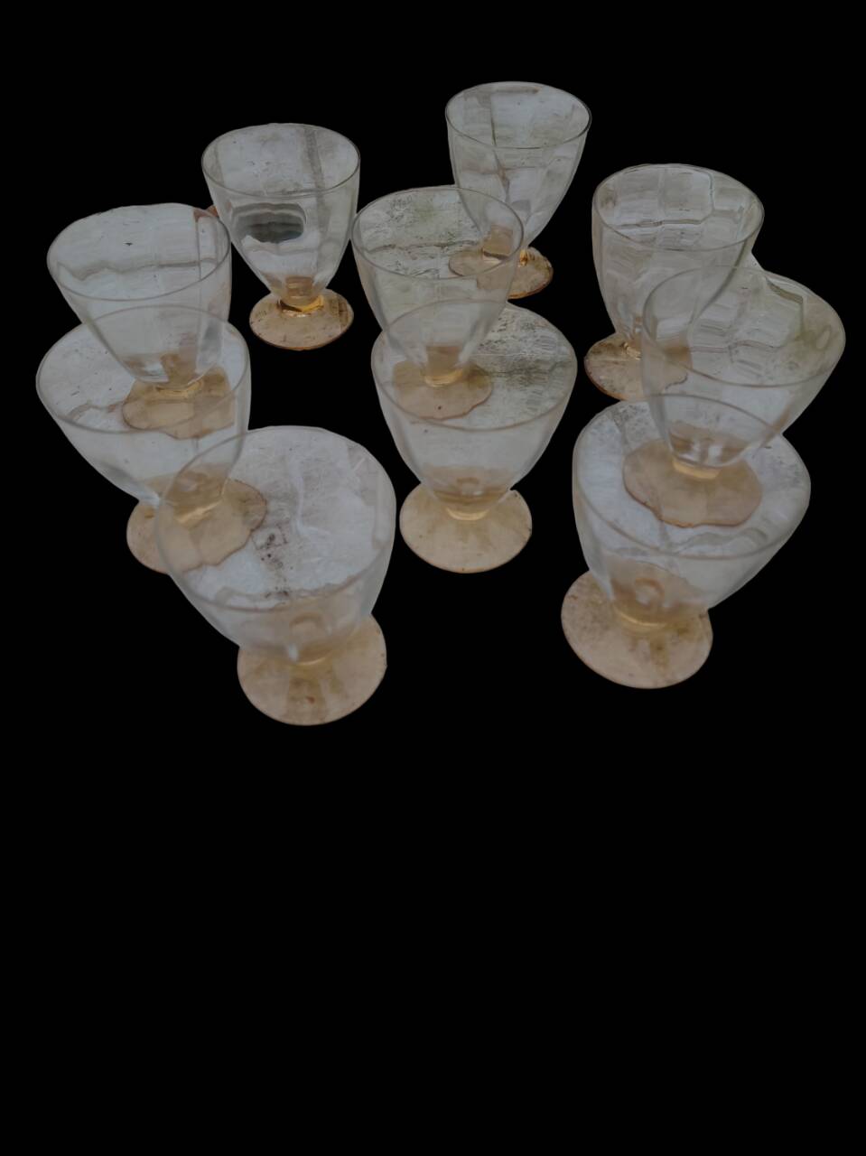 Amber liquor service 1930 glass and faceted carafe