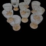 Amber liquor service 1930 glass and faceted carafe