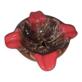 Vallauris Ashtray Signed – 1970s Ceramic – Organic Shape Red & Enamel