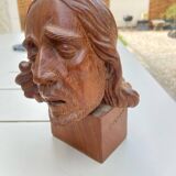Carved wooden subject by Ferdinand PARPAN representing Christ
