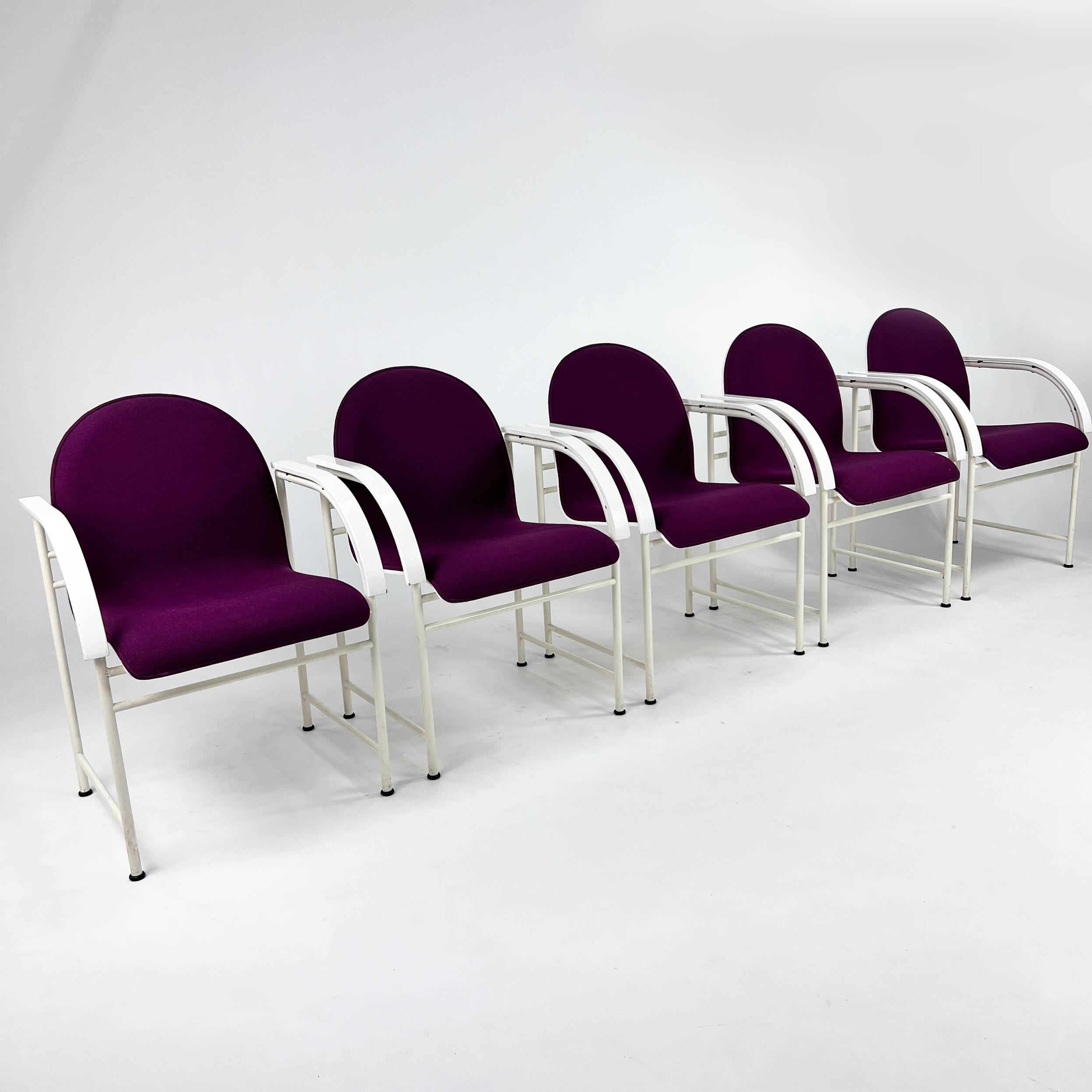 Set of 5 Postmodern Dining Chairs by Arco, 1980s