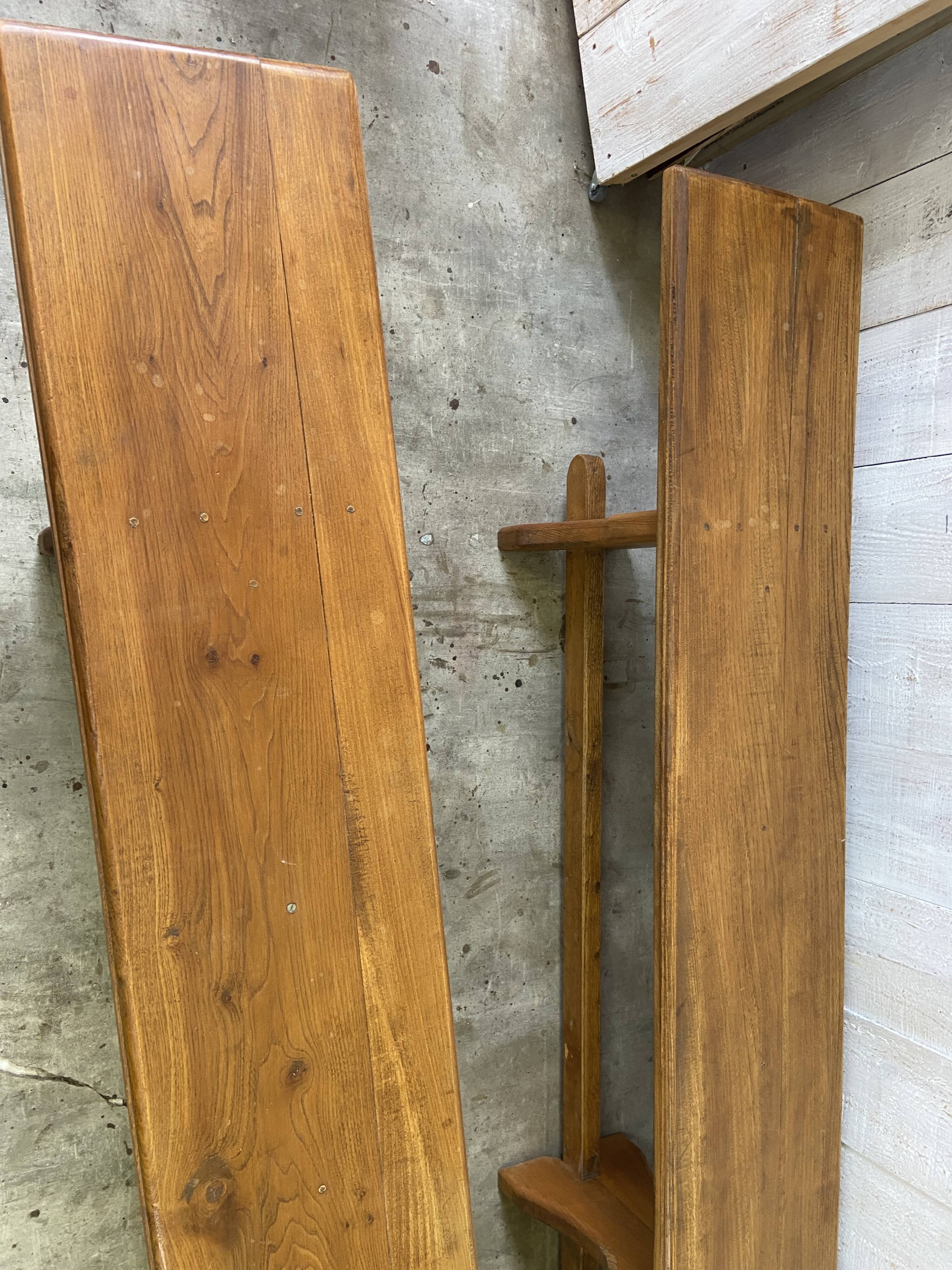 Paire de bancs de ferme 290cm