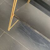 Vintage 1960 String wall shelf black and gold - 60 x 48 cm