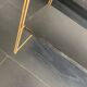 Vintage 1960 String wall shelf black and gold - 60 x 48 cm