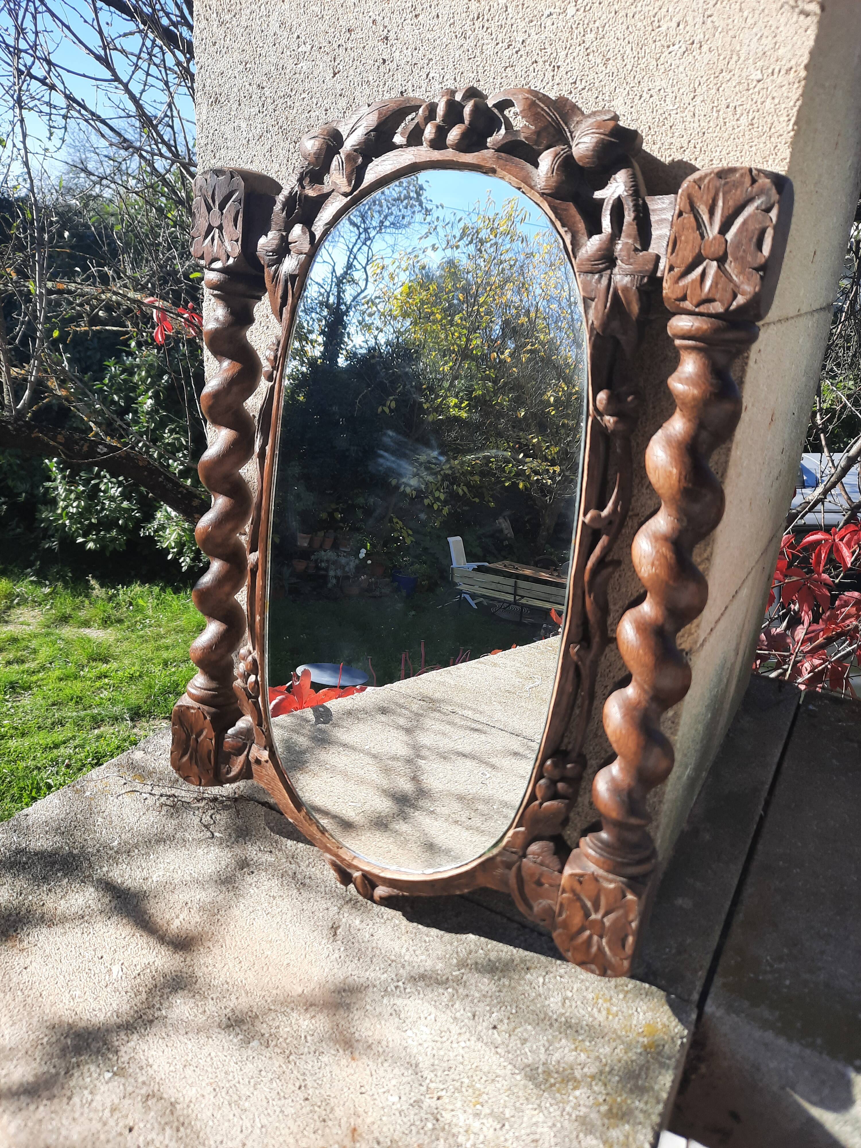 twisted wood mirror