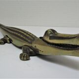 Casse-noix zoomorphe alligator crocodile laiton xl 35cm vintage