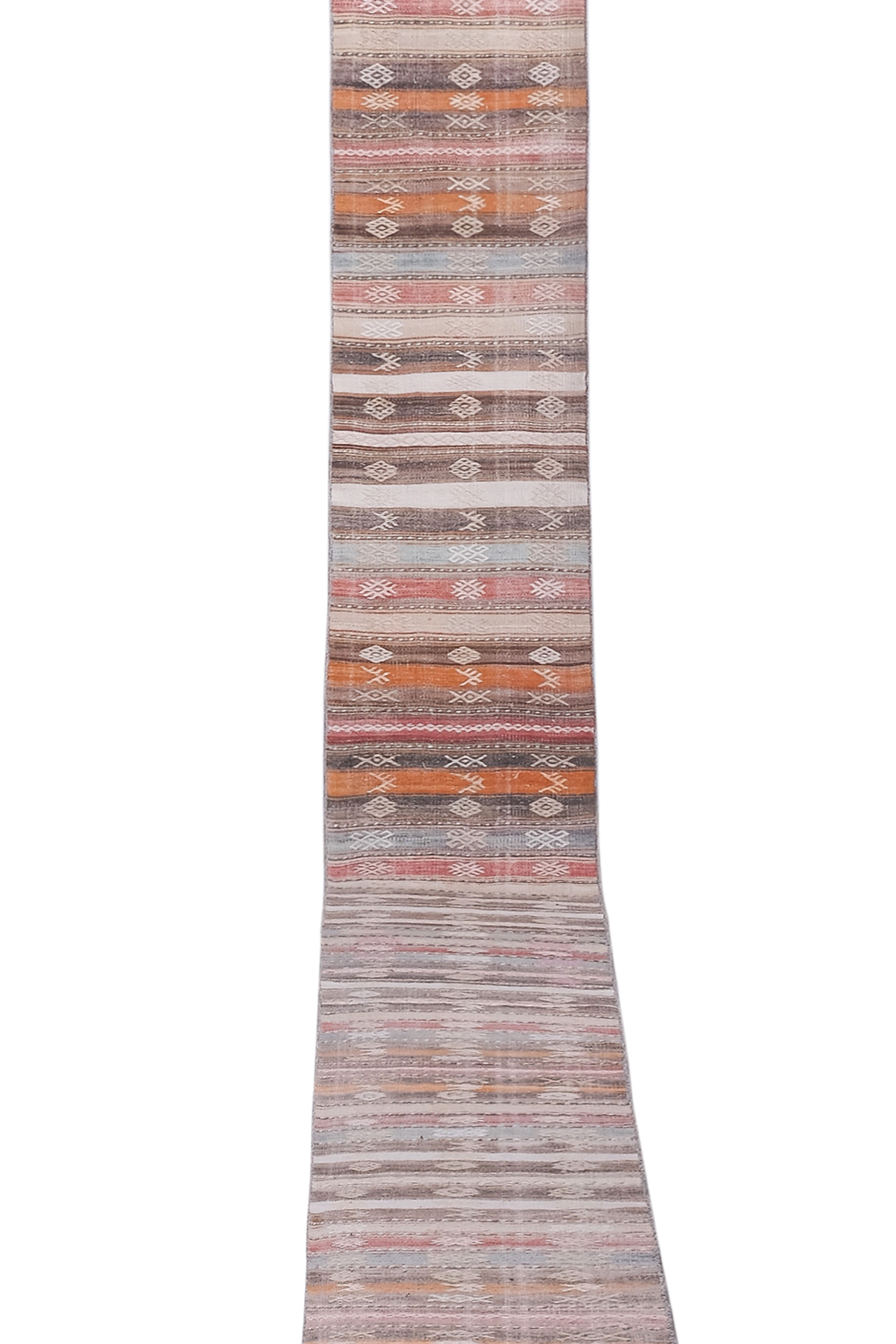 Vintage Turkish rug from Oushak, hand-woven 54x733 cm