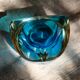 Diamond ashtray in Murano glass by Seguso