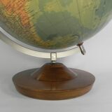 Paper mache globe on a wooden base, 1975