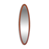 Oval wall mirror in teak, 1960s