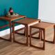 Retro teak 1960s g plan quadrille nest of coffee tables