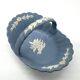 Blue Wedgwood Jasperware basket – English porcelain with relief decoration