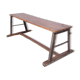 Ancient Burmese teak bench with metal base