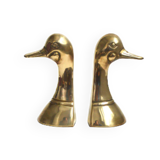 Paire de serre-livres canards en laiton