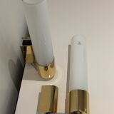 Pair of egoluce vintage orientable wall light in brass and Murano glass, Italy