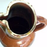 Ancient pitcher Provencal glazed terracotta