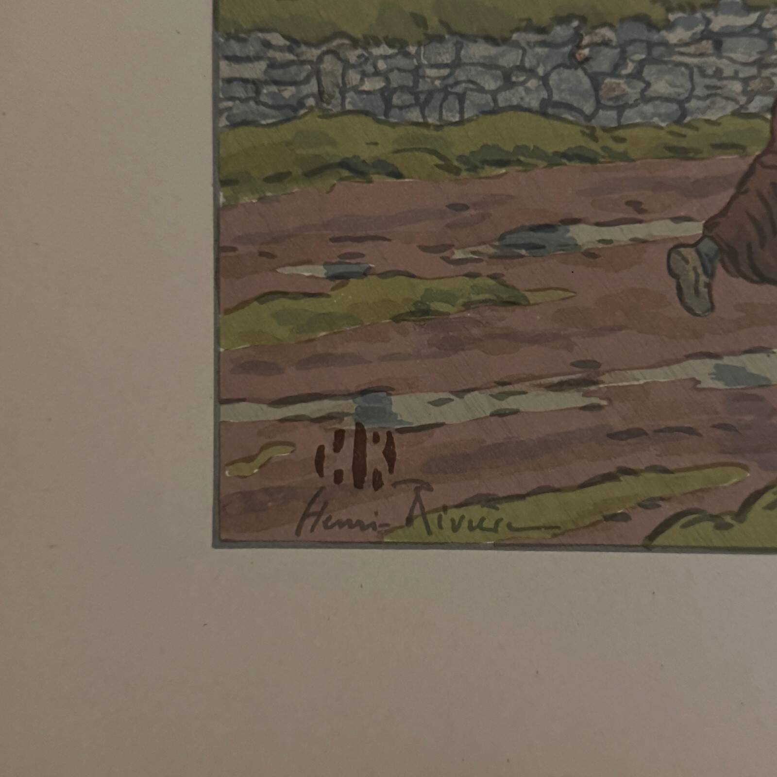 Lithograph by Henri Rivière The Enchantment of the Hours - The Downpour