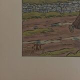 Lithograph by Henri Rivière The Enchantment of the Hours - The Downpour