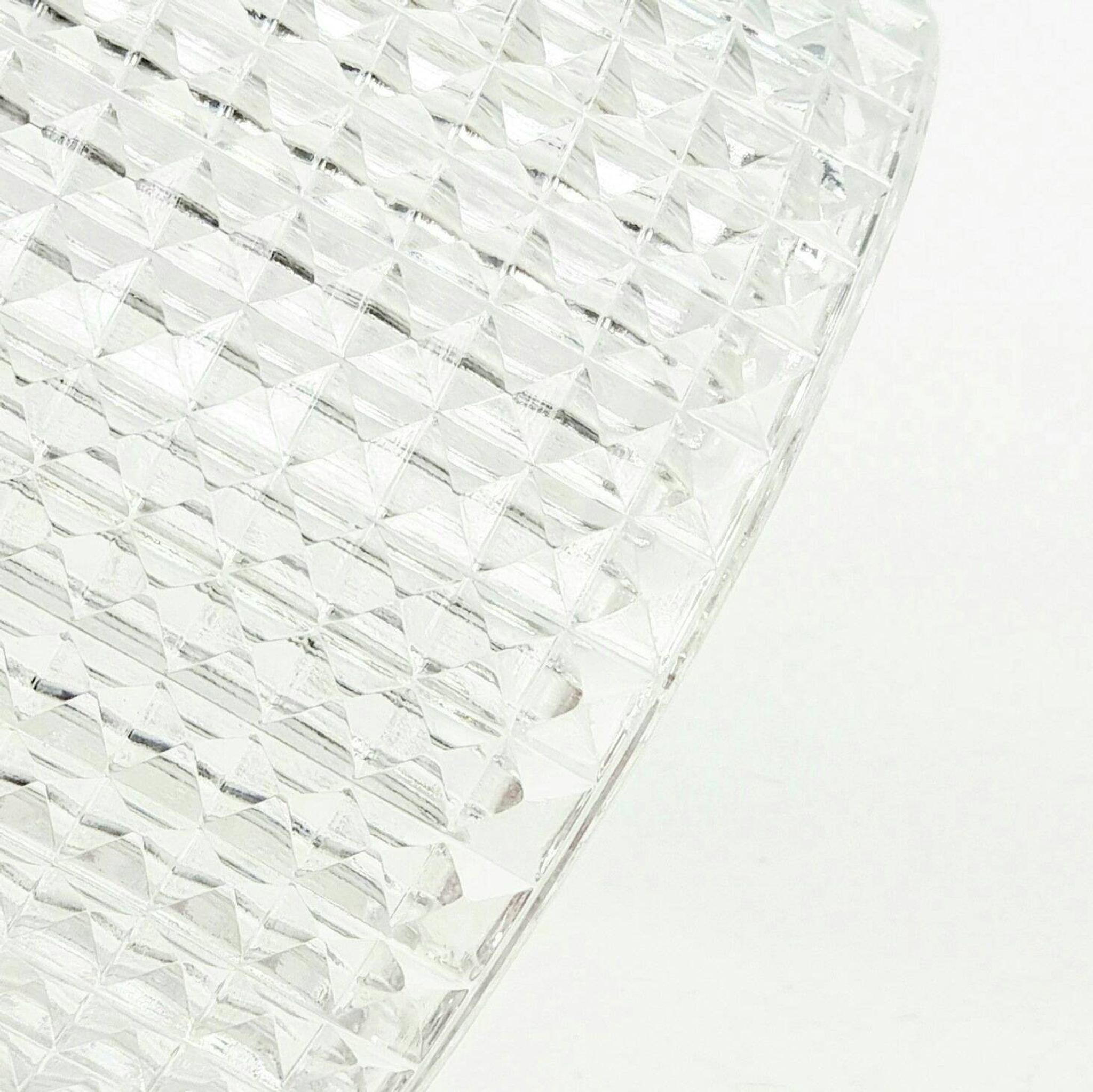 Mid-Century Scandinavian Crystal Glass & Brass Ceiling Light by Fagerlund