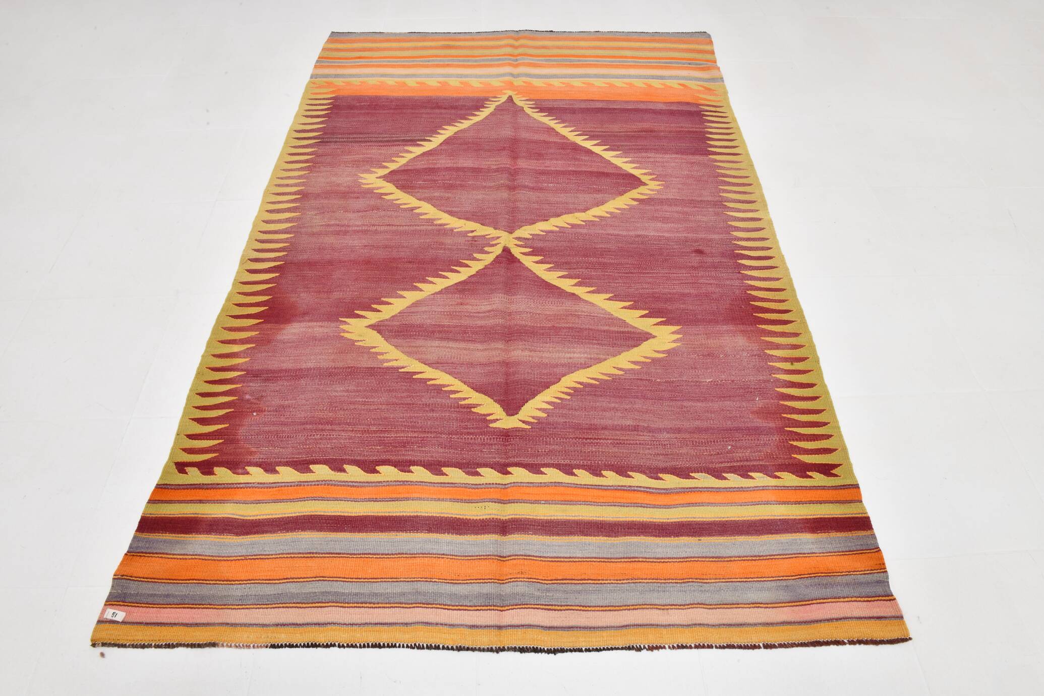 5x8 Shades Of Burgundy Persian Kilim Rug, 153x239Cm
